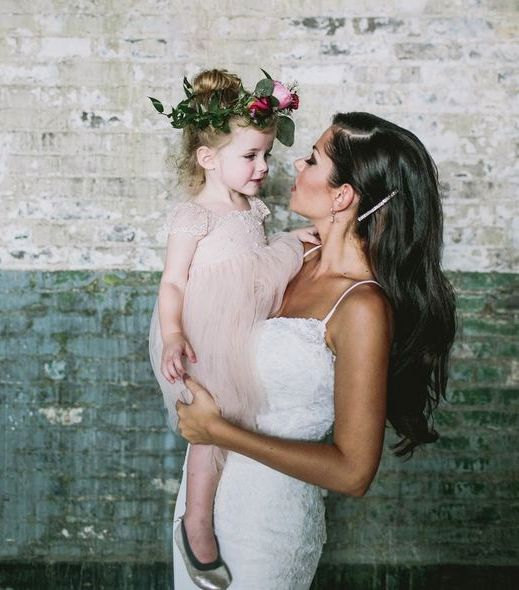 Mariage - Featured on Style Me Pretty RUE DEL SOL blush flower girl dress French lace and silk tulle dress for baby girl