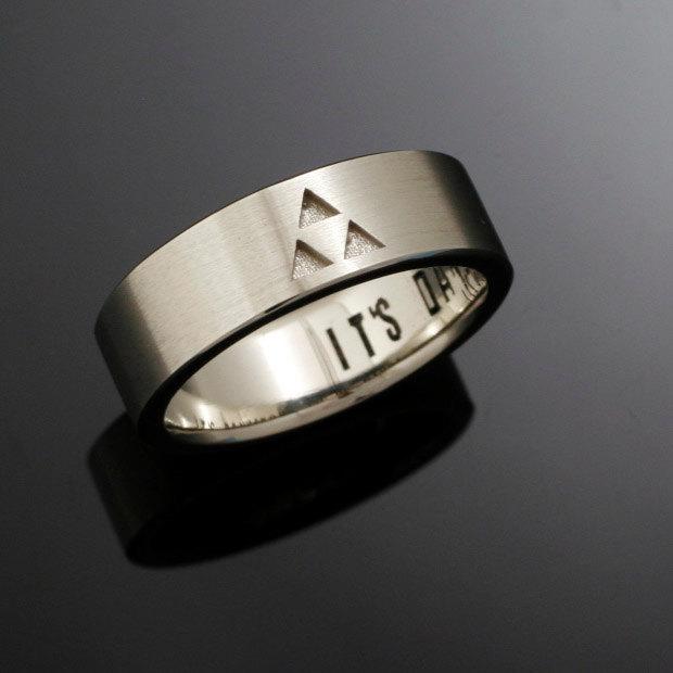 Mariage - 14k It's Dangerous to Go Alone - Triforce Wedding Band