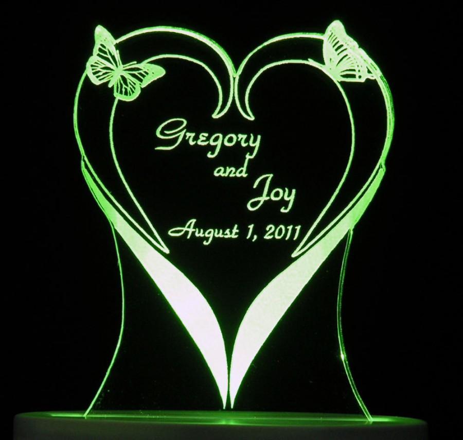 Wedding - Bloomin' Heart Wedding Cake Topper - Personalized - Light EXTRA