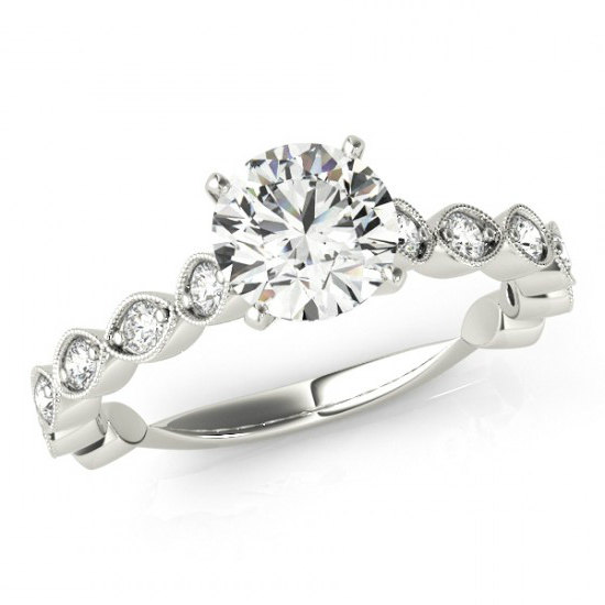 Mariage - 1 Carat Forever ONE Moissanite & Diamond Engagement Ring 14k Gold- New Forever One Moissanite - Wedding Rings For Women