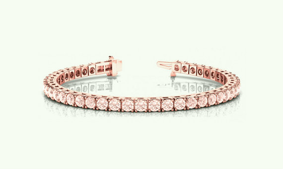 Mariage - 9 Carat Pink Morganite Tennis Bracelet 14k Rose Gold - Morganite Bracelet - Morganite Jewelry - Tennis Bracelets for Women, Gemstone Jewelry