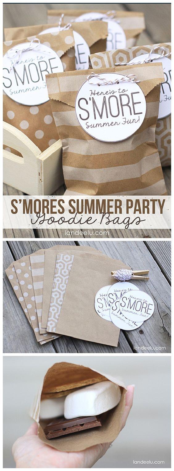 Mariage - Smores Summer Party Goodie Bags