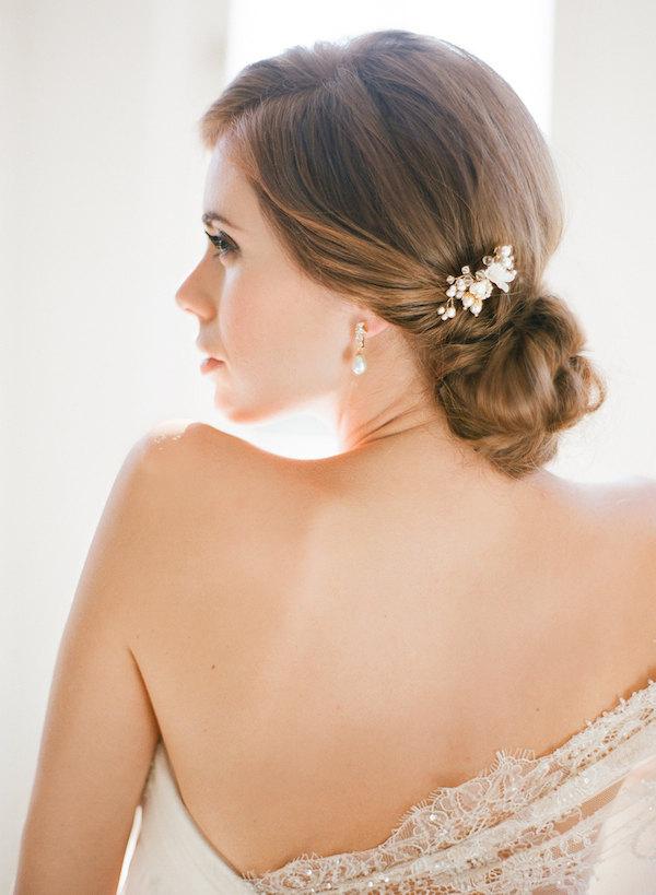 زفاف - MIGNON pearl bridal hair pin in silver or gold