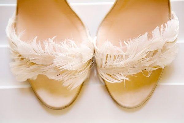 زفاف - Feather-wedding-shoes - Once Wed