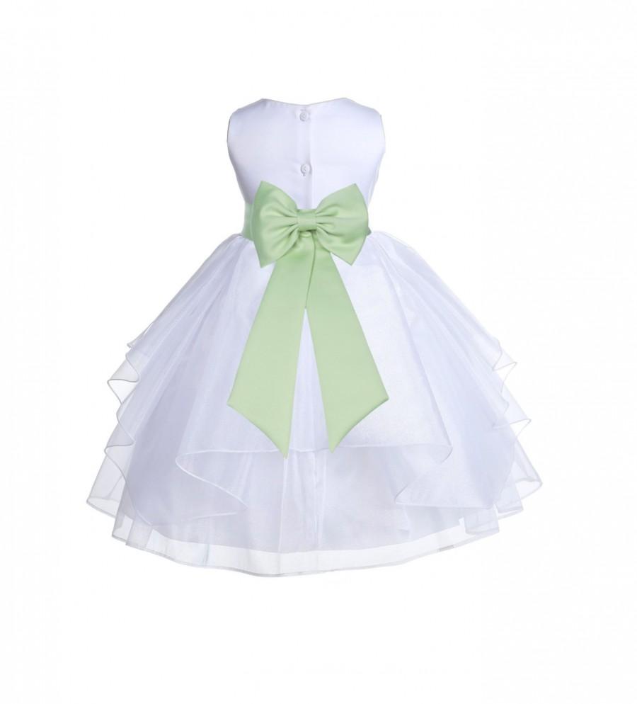 زفاف - White choose Flower Girl dress organza tie sash easter sash pageant wedding bridal  bridesmaid toddler 6-9m 12-18m 2 4 6 6x 8 9 10 12 