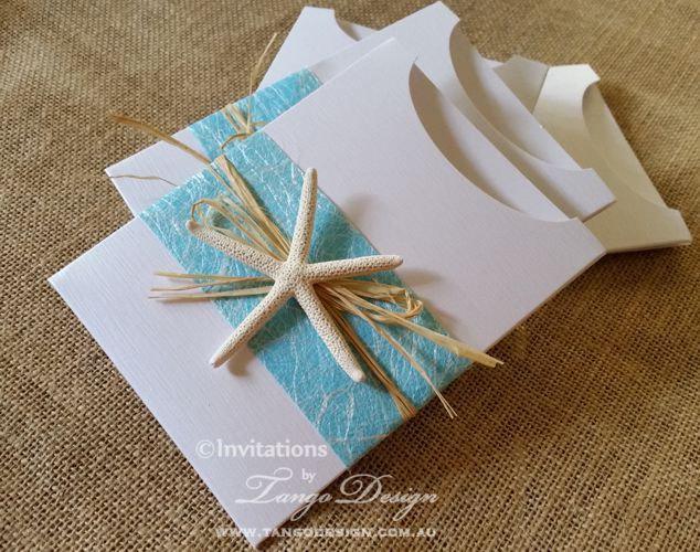 Mariage - Hawaii Wedding Invitations w starfish and travel info card x24 -  Destination tropical Invitation and itinerary, hawaiian wedding invitation