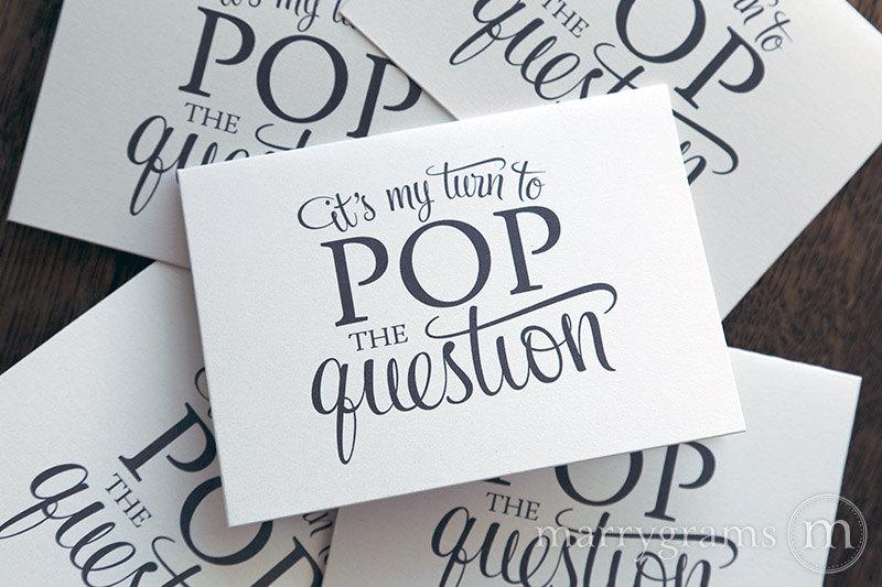 Mariage - It's My Turn to POP the Question - Will You Be My Bridesmaid Card - Pink, Purple, Silver, Gold, Navy - Way to Ask Bridal Party - Single
