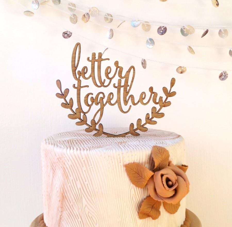 زفاف - Wedding cake topper, better together cake topper, rustic cake topper, wooden cak topper, your wood choice