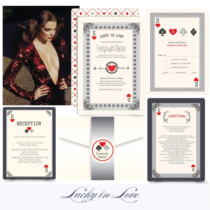 زفاف - Vegas wedding invitation. Wedding Invitation suite. DEPOSIT