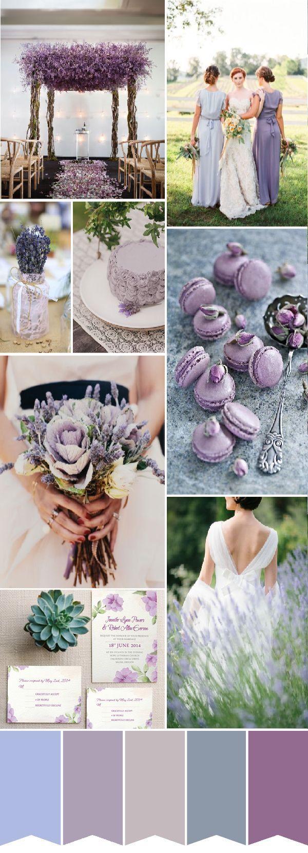 Mariage - Affordable Purple Flower Watercolor Spring Wedding Invitations EWI379