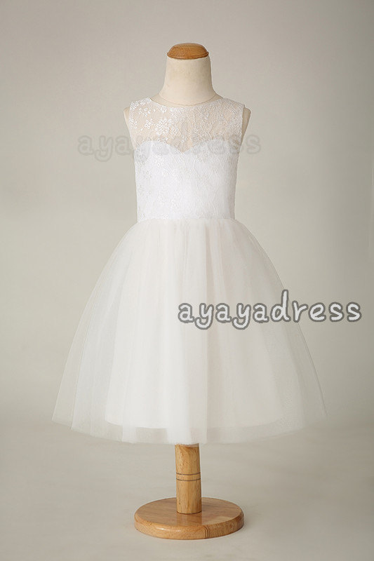 Wedding - Lace flower girl dress, junior bridesmaid dress, tulle flower girl dress, girls party dress,cheap bridesmaid dresses ,lace flower girl dress