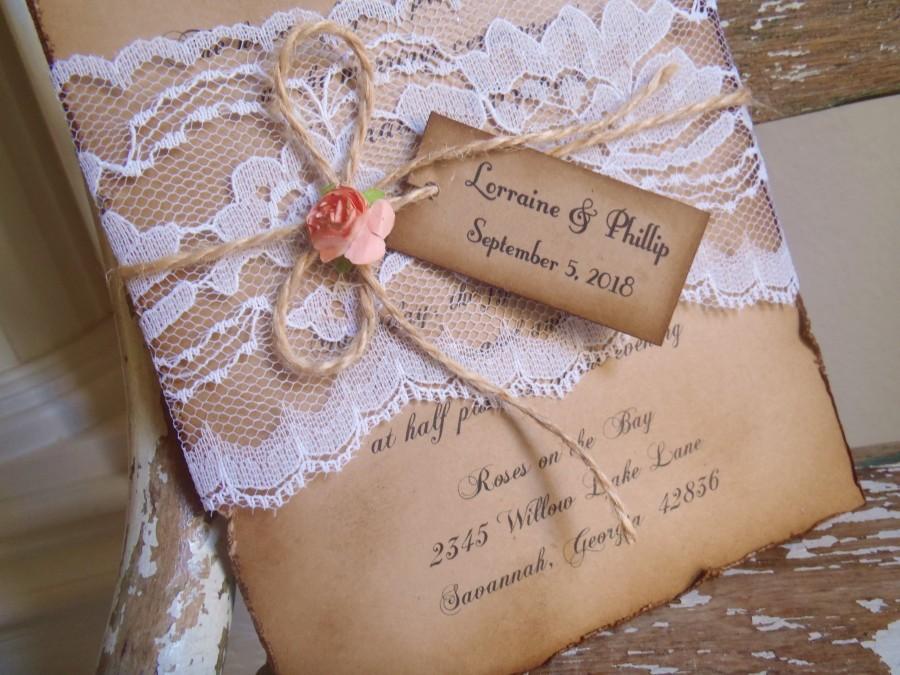 lace invitations wedding