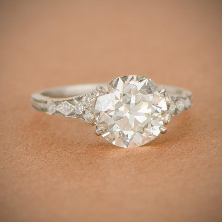 Mariage - Rare Edwardian Engagement Ring - Antique Engagement Ring. Circa 1910