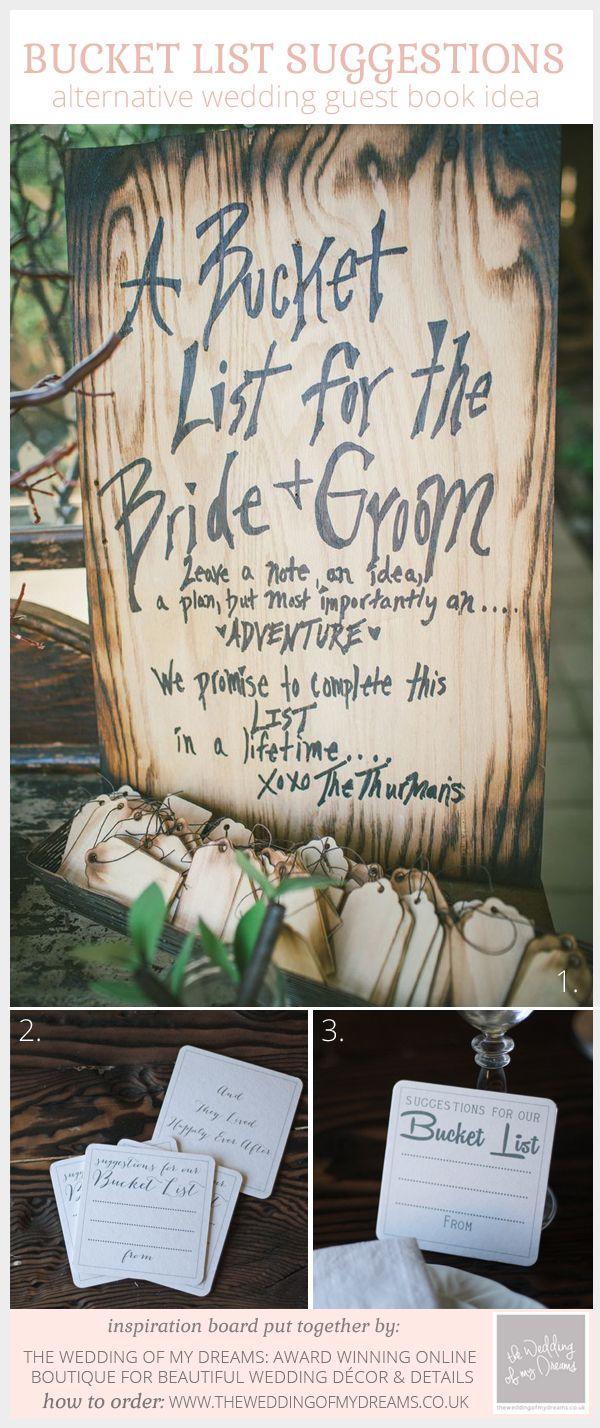 Mariage - Alternative Wedding Guest Book Idea: Suggestions For Our Bucket List