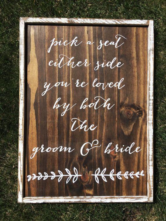 Mariage - Wedding Entrance Seating Handcrafted Wooden Sign