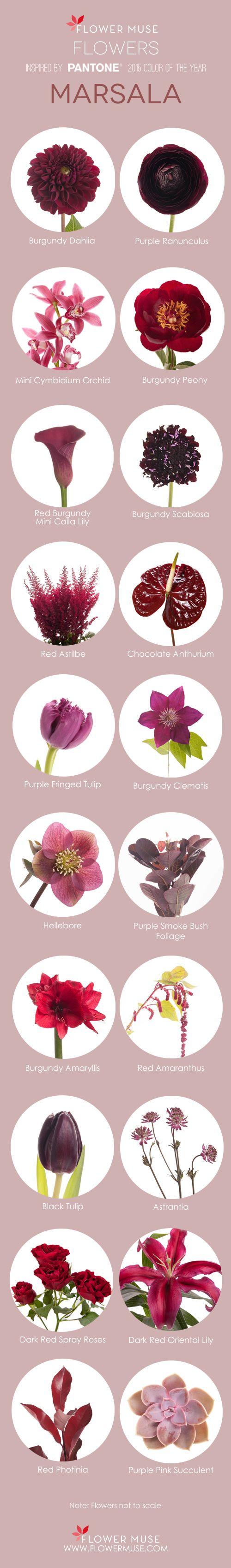 Свадьба - Color Of The Year Marsala Flower Inspiration - Flower Muse Blog