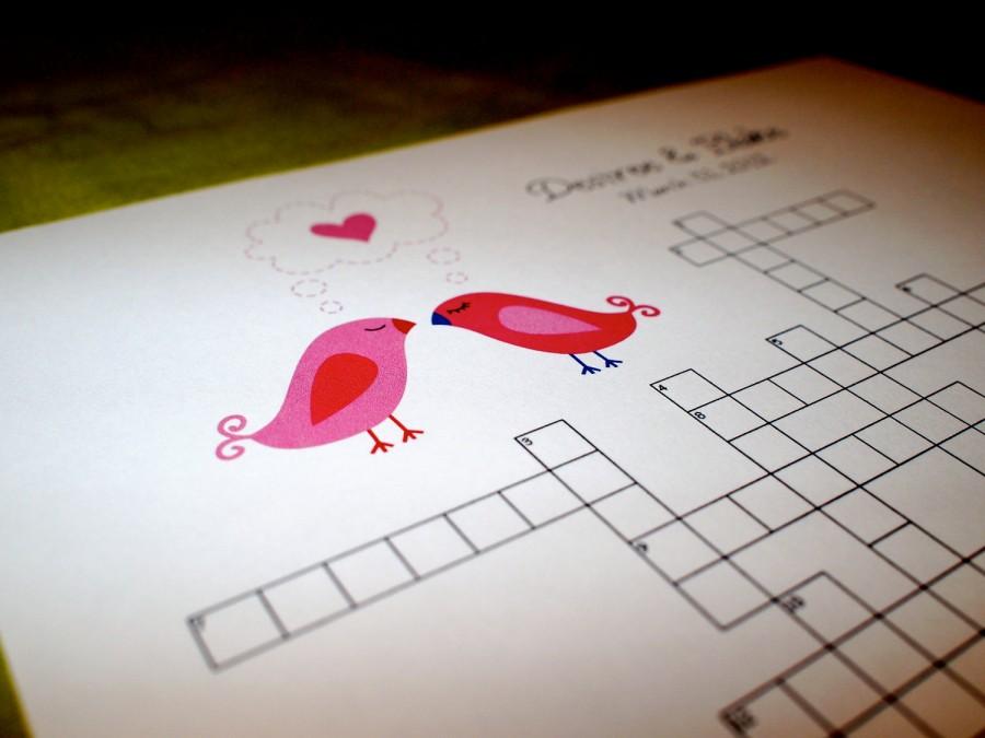 زفاف - NEW Wedding Crossword Puzzle - Love Birds - Perfect for weddings, rehearsal dinners and showers