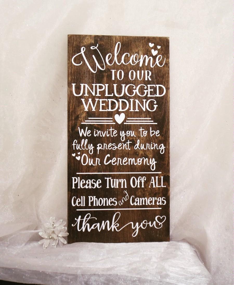 Свадьба - Welcome To Our Unplugged Wedding Sign, Unplugged Wedding Ceremony Sign, Rustic Wedding Sign, Unplugged Wedding Sign, Wedding Sign