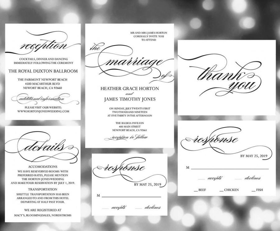 Свадьба - Printable Wedding Invitation Template , Wedding Invites, wedding invitation set, wedding invitation template, wedding invitation printable