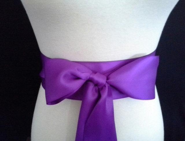 زفاف - Regal purple Satin sash. 1.5, 2.25 or 2.5 inch wide. Purple Double faced satin sash. Satin Bridal sash. Simple sash. Bridesmaid sash