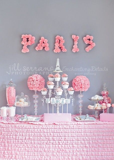 Свадьба - Grey And Pink Dessert Tsble