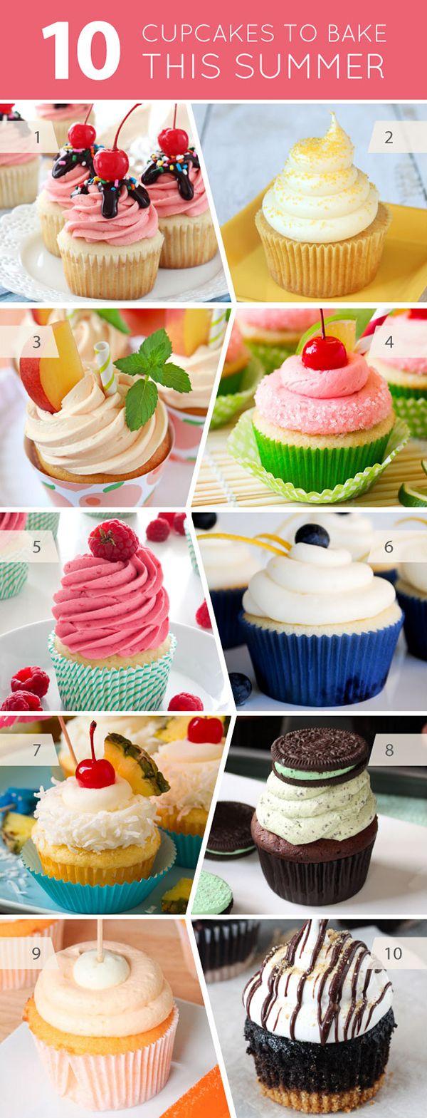 Hochzeit - 10 Cupcakes To Bake This Summer