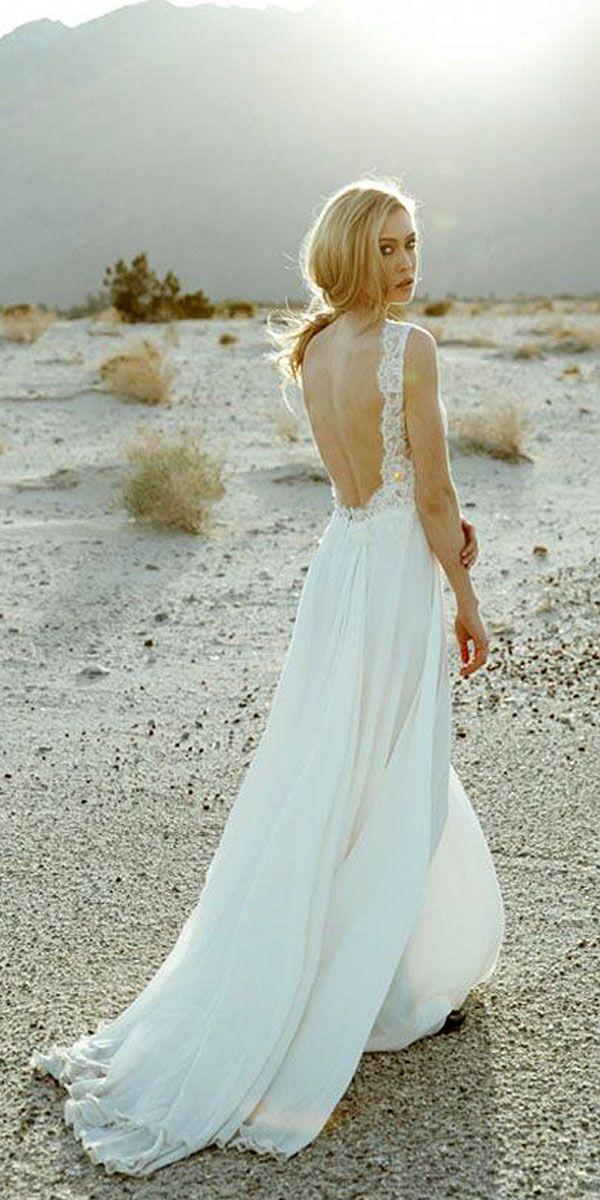 Hochzeit - Open Back Beach Wedding Dresses Via Sarah Seven