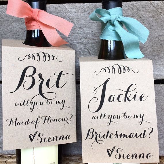 Mariage - Will You Be My Bridesmaid, Will You Be My Bridesmaid Wine Tags, Will You Be My Maid Of Honour, Bridesmaid Wine Labels, Be My Bridesmaid
