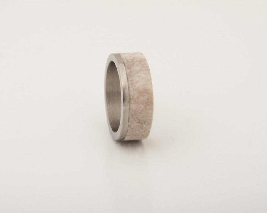 Mariage - antler ring titanium band wedding ring
