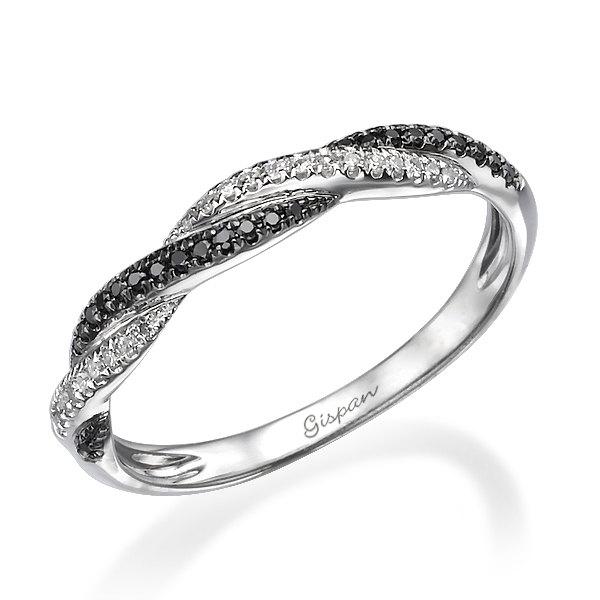 زفاف - Unique Engagement Ring, Knot Ring, Braided Ring, Black Diamond Ring, White Gold Ring, Promise Ring, Statement Ring, Wedding Band, Band Ring