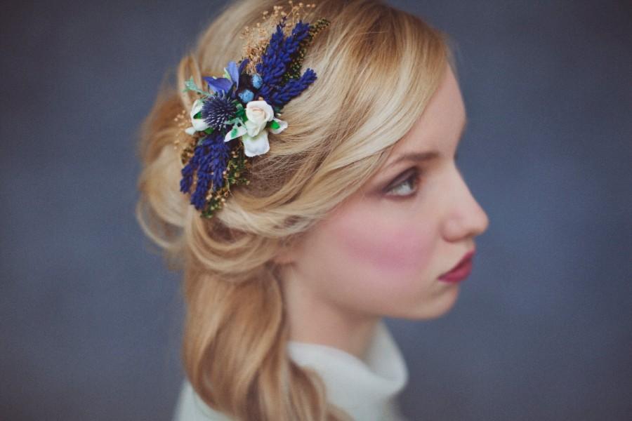 Свадьба - Flower Hair comb - remembering provence, floral hair comb, fairy hair comb, wedding hair comb