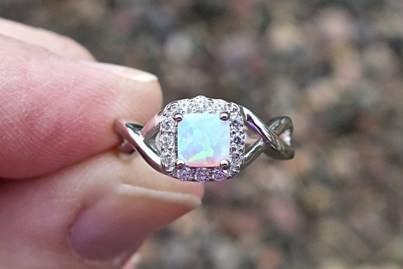 زفاف - Vintage 925 Sterling Silver Lab Opal Ring