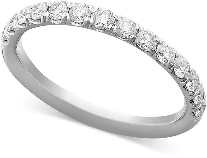 زفاف - Pave Diamond Band Ring in 14k White or Yellow Gold (1/2 ct. t.w.)