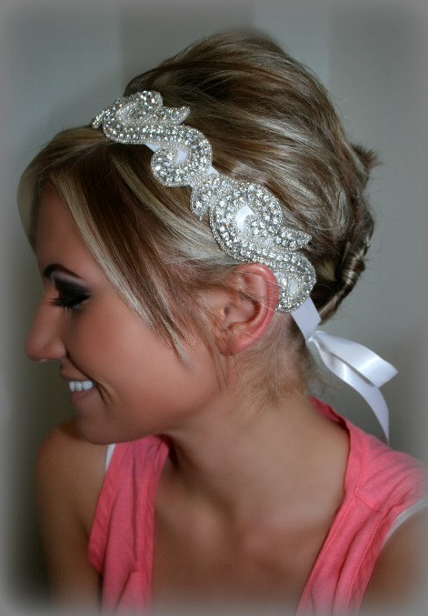 زفاف - Bridal Hair Piece, KIARA, Rhinestone headband, wedding accessories, bridal, wedding