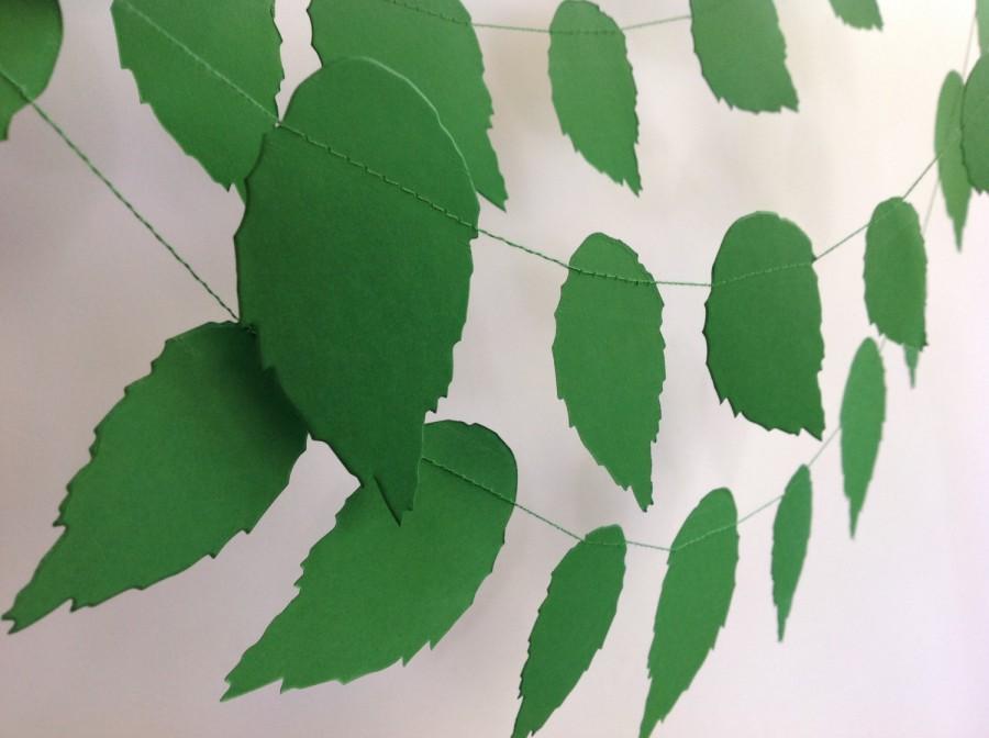 Свадьба - Paper garland Spring LEAVES/Wedding decor/Event decoration/Baby shower/Nursery decor/Party decor/Bridal shower/Themed party/Home styling
