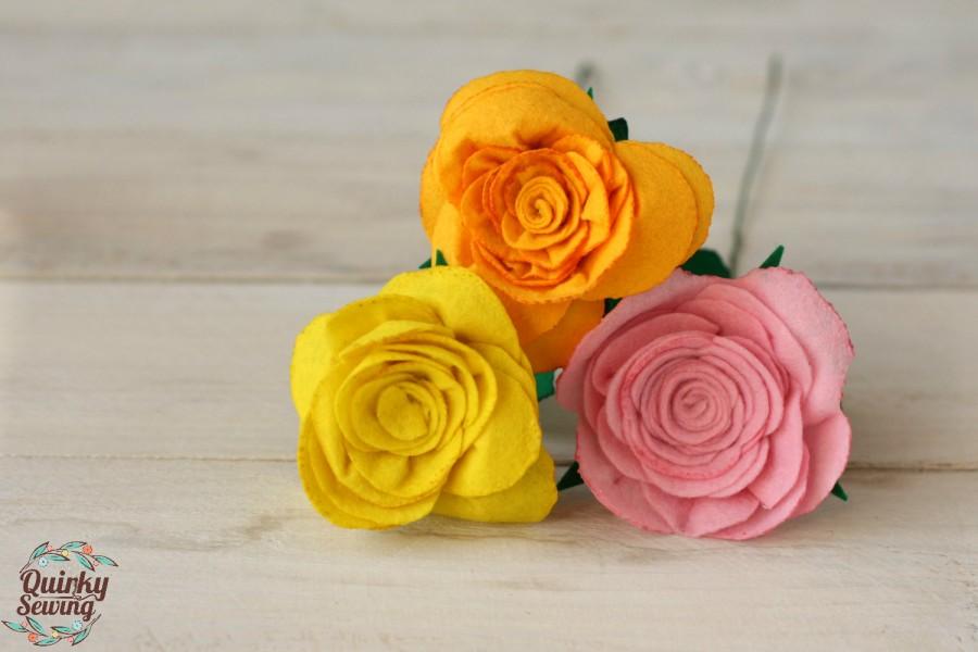زفاف - Felt Rose, Single Felt Rose, Felt Flower, Artificial Roses, Luxurious Roses, Wedding Flowers, Faux Flowers, Felt Roses, Felt Flower Bouquet