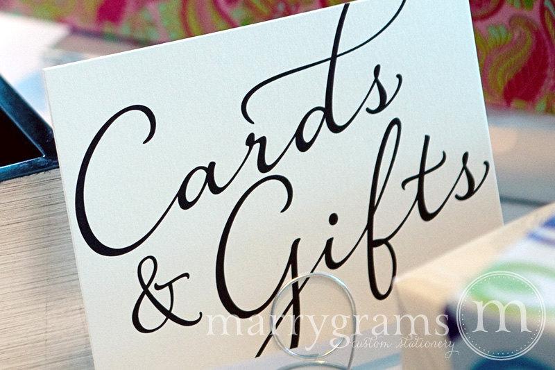 زفاف - Cards & Gifts Sign - Gift Table Signage - Wedding Reception Card Signs - Matching Table Numbers SS03