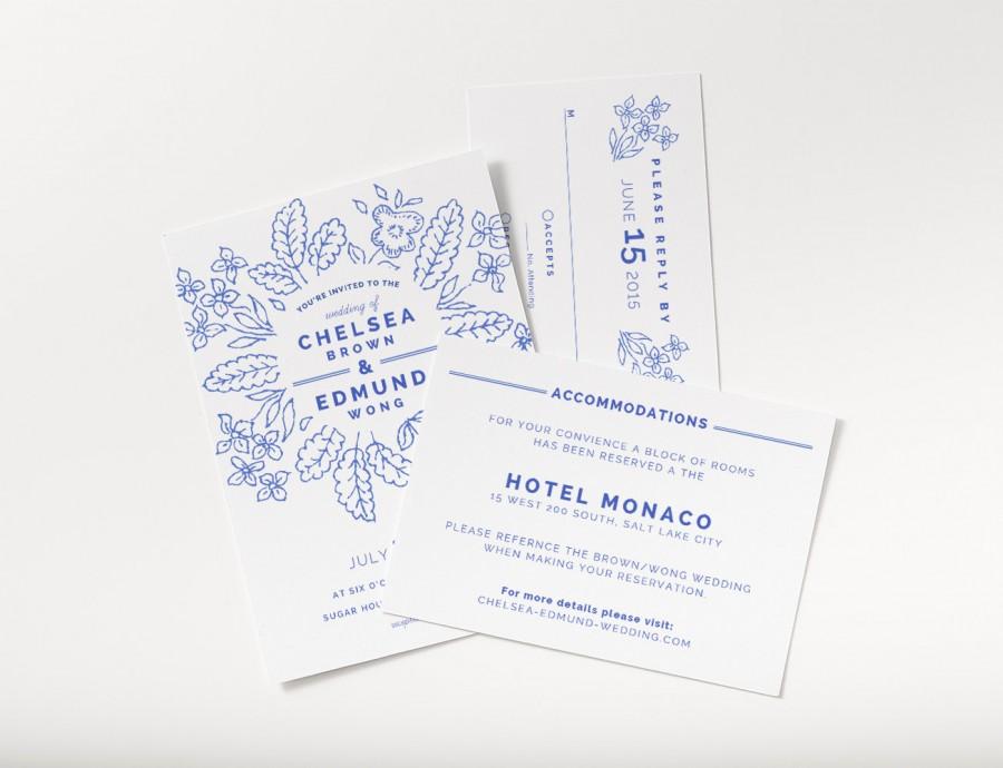 زفاف - Whimsical Floral Wedding Invitation Template Suite - Instant Download Printable Template for Word 