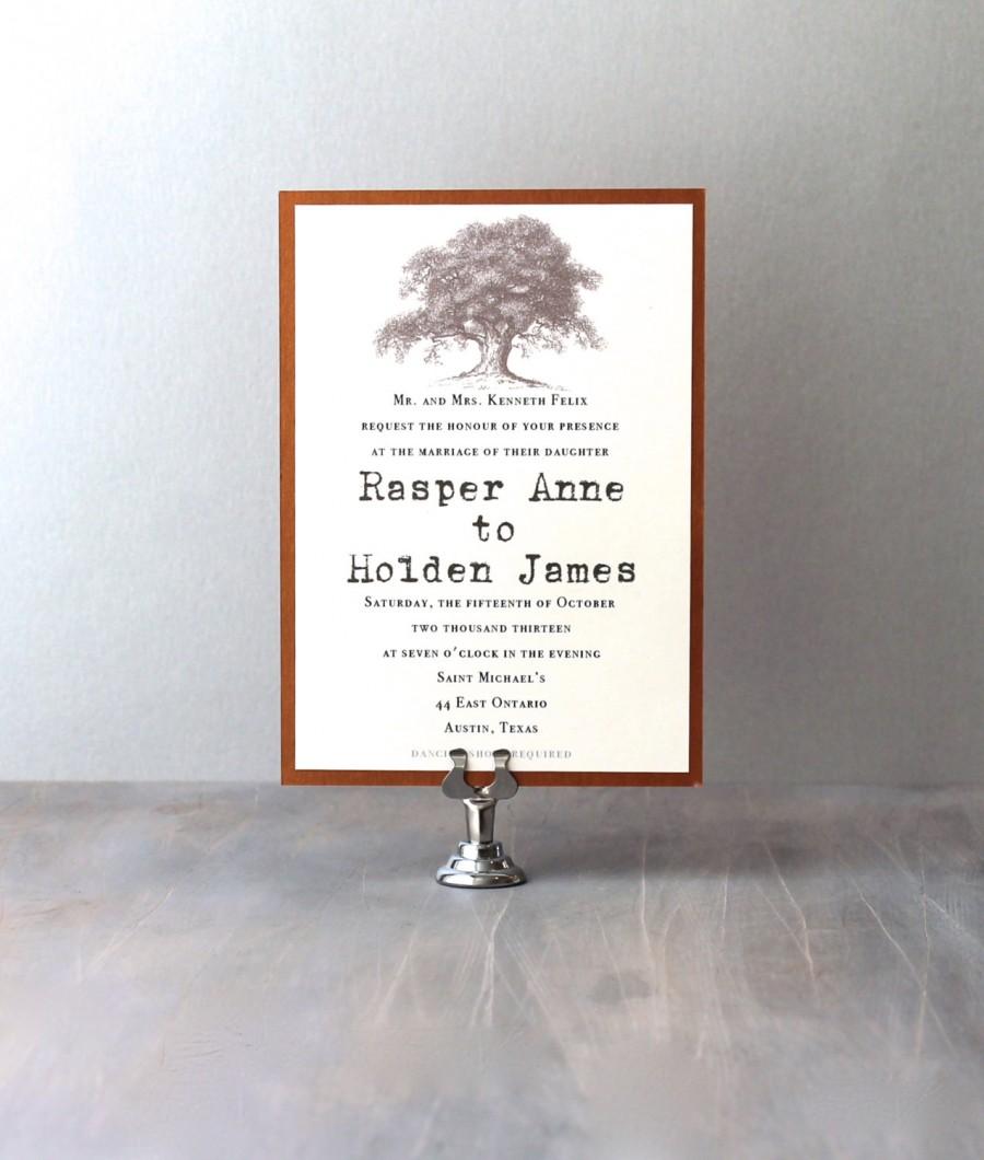 Wedding - Country Wedding Invitations, Oak Tree Wedding Invitations, Rustic Wedding Invites, Typewriter Wedding Invitations - "Simple Love" Sample