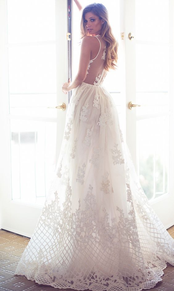 Hochzeit - Lurelly Illision Lace Wedding Dress