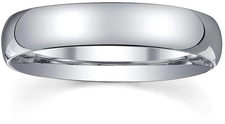 Wedding - MODERN BRIDE Personalized 4mm Comfort Fit Domed Sterling Silver Wedding Band