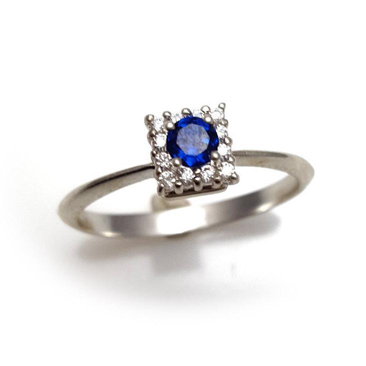 زفاف - Sapphire Ring, Unique Sapphire Ring, for Her, 14K Sapphire Ring, Engagement Ring, Anniversary, Bridal Ring, Fast Free Shipping