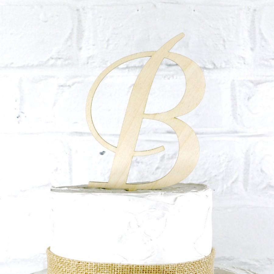 Wedding - 6 Inch Rustic Wedding Cake Topper Monogram Personalized in Any Letter A B C D E F G H I J K L M N O P Q R S T U V W X Y Z