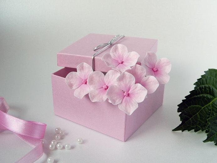 Wedding - Pink Hydrangea pins (set of 6), Wedding hair accessories, Bridal hair flowers, Bride flower pin, Hair pins bride, gift for her
