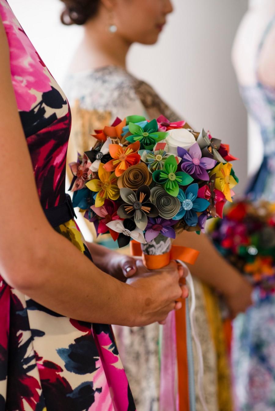 زفاف - Colorful Paper Bridal Bouquets - Small Attendant Bouquet