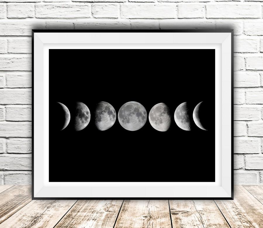 زفاف - Moon phases print, Moon digital, Moon phases, Full moon, Photography art, Moon light, Illustration , Wall decor, Gift, InstantDownloadArt1