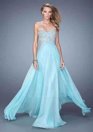 Mariage - Open Back Floor Length Beading Sweetheart Blue Sleeveless Pink Ruched