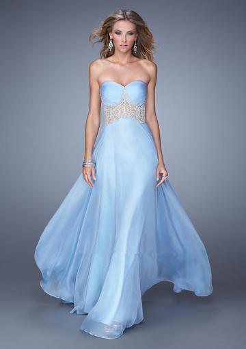 Mariage - Zipper Ruched White Sweetheart Floor Length Appliques Blue Sleeveless Chiffon