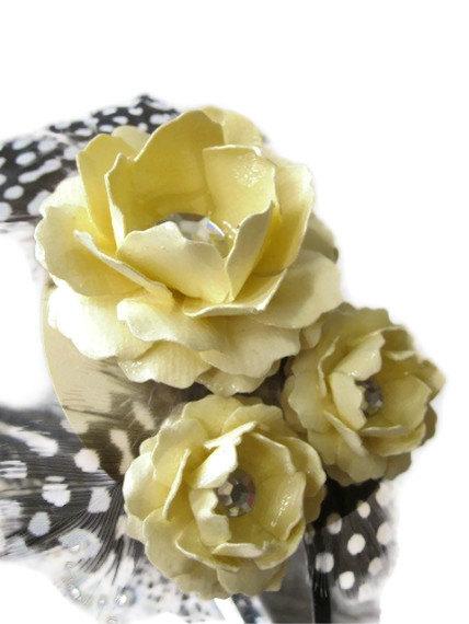 Wedding - Yellow Rose Headband