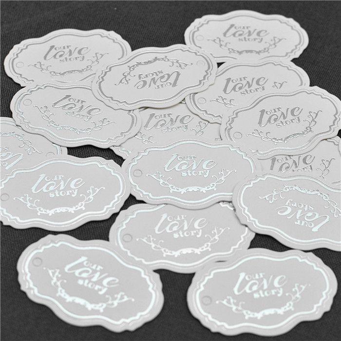 Wedding - 4.3CM*2.7CM Gift Paper Tags Silver Wedding Decorations